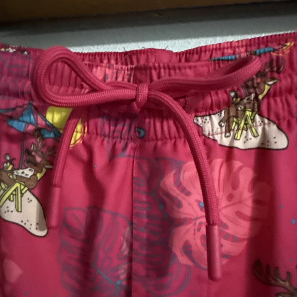 Aeroline Mens 5" Swim Trunks "Beach Buck" "Surfing deer"‎ Pink Mens Large - Picture 3 of 7